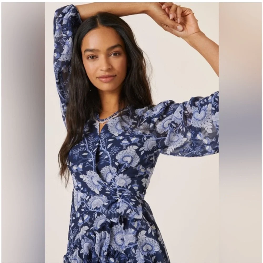 Hutch Blue Floral Maxi Dress- Anthropologie - Picture 3 of 8